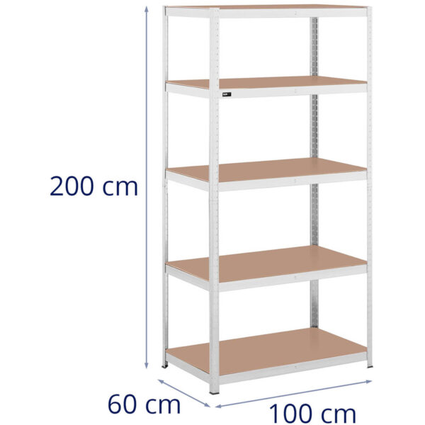 Regał magazynowy metalowy 5 półek 750 kg 100 x 60 x 197 cm szary 6 10061981 6