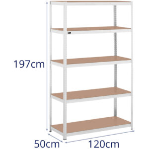 Regał magazynowy metalowy 5 półek 750 kg 120 x 50 x 197 cm szary 13 Regał magazynowy metalowy 5 półek 750 kg 120 x 50 x 197 cm szary - obrazek 7