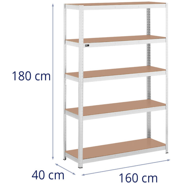 Regał magazynowy metalowy 5 półek 750 kg 120 x 40 x 180 cm szary 6 10061984 6