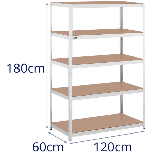 Regał magazynowy metalowy 5 półek 750 kg 120 x 60 x 180 cm szary 6 10061985 6
