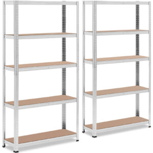 Regał magazynowy metalowy 5 półek 875 kg 90 x 30 x 180 cm szary 2 szt. 8 Regał magazynowy metalowy 5 półek 875 kg 90 x 30 x 180 cm szary 2 szt. - obrazek 2