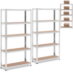 10061986 regal magazynowy metalowy 5 polek 875 kg 90 x 30 x 180 cm szary 2 szt ean 4062859091215 hurtownia zielona gora