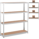 10061987 regal magazynowy metalowy 4 polki 600 kg 160 x 40 x 180 cm szary ean 4062859091222 hurtownia zielona gora