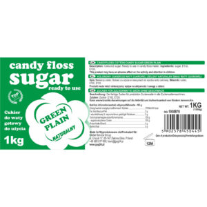 Kolorowy cukier do waty cukrowej zielony naturalny smak waty cukrowej 1kg 4 Kolorowy cukier do waty cukrowej zielony naturalny smak waty cukrowej 1kg - obrazek 2