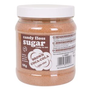 Kolorowy cukier do waty cukrowej brązowy o smaku coca-coli 1kg 3 Kolorowy cukier do waty cukrowej brązowy o smaku coca-coli 1kg - obrazek 1