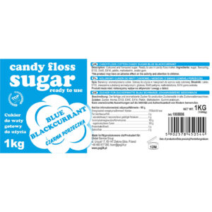 Kolorowy cukier do waty cukrowej niebieski o smaku czarnej porzeczki 1kg 5 Kolorowy cukier do waty cukrowej niebieski o smaku czarnej porzeczki 1kg - obrazek 2