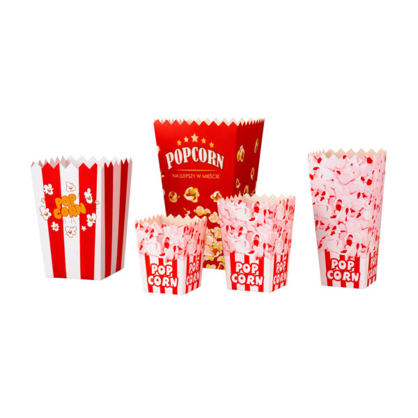 Pudełko kartonik na PopCorn 7x14.5x9cm ŚREDNI 0.75L 100szt. 2 1008900 2
