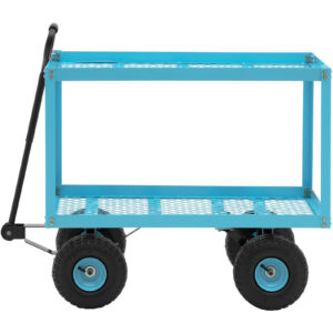Wózek ogrodowy transportowy 2 poziomy z siatki do 150 kg 6 Wózek ogrodowy transportowy 2 poziomy z siatki do 150 kg - obrazek 2