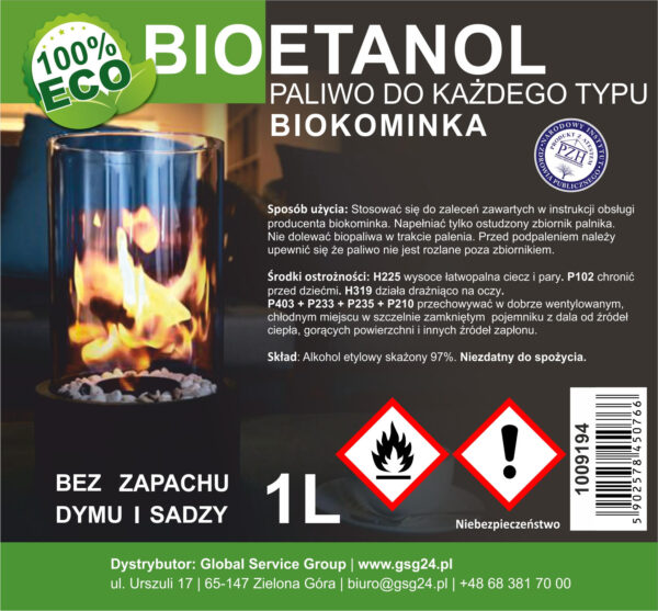 Bioalkohol bioetanol BIO paliwo do biokominka 1L 1 1009194 bioalkohol bioetanol bio paliwo do biokominka producent hurtownia sklep