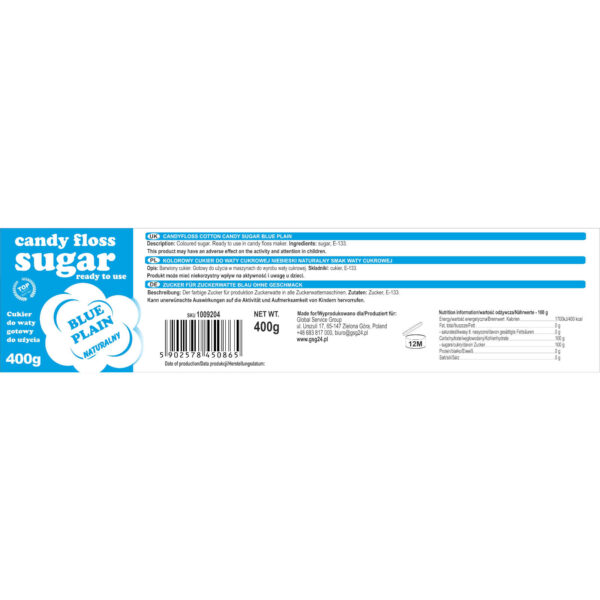 Kolorowy cukier do waty cukrowej niebieski naturalny smak waty cukrowej 400g 1 1009204 1 etykieta cukier do waty cukrowej niebieski naturalny smak waty cukrowej 400g producent hurtownia