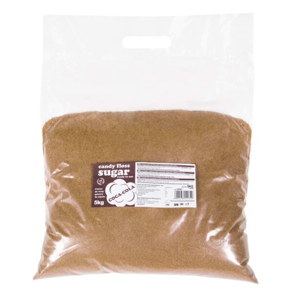Kolorowy smakowy cukier do waty cukrowej brązowy o smaku coca coli 5kg 1 1009872 2