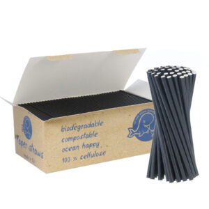 Słomki papierowe BIO ekologiczne PAPER STRAWS 6/150mm - czarne 650szt. 2 Słomki papierowe BIO ekologiczne PAPER STRAWS 6/150mm - czarne 650szt. - obrazek 1