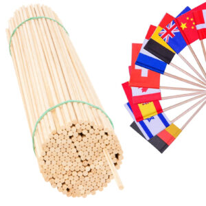 Patyczki do flag chorągiewek drewniane bukowe 50cm/5mm 100szt 3 Patyczki do flag chorągiewek drewniane bukowe 50cm/5mm 100szt - obrazek 1