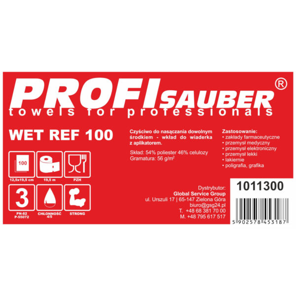 Ściereczki do nasączania POWER ProfiSauber WET REF 100 - WKŁAD 1 1011300 profisauber wetref100 sciereczki do nasaczania wklad hurtownia sklep dystrybutor