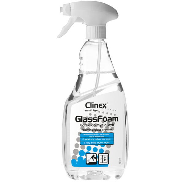 Profesjonalna piana do mycia szyb luster szkła bez smug i zacieków CLINEX Glass Foam 650ML 1 1011378 77 688 5907513273653 clinex glass foam 650ml