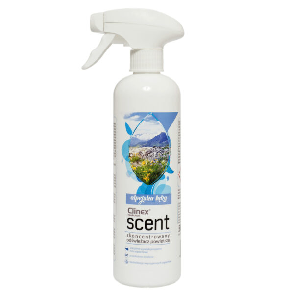 Skoncentrowany odświeżacz powietrza rozpylany na powierzchnie CLINEX Scent - Alpejska Łąka 500ML 1 1011442 77 902 5907513273547 clinex scent alpejska laka 500ml