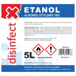 ETANOL - Alkohol etylowy skażony DISINFECT 70% 5L 3 ETANOL - Alkohol etylowy skażony DISINFECT 70% 5L - obrazek 2