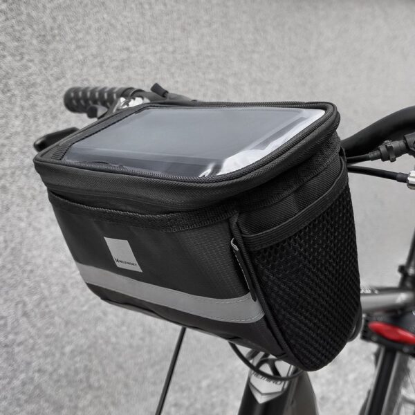 Torba rowerowa na kierownicę z etui na telefon 2 l czarny 9 1016468 10 torba rowerowa na kierownice z etui na t wozinsky hurtownia sklep