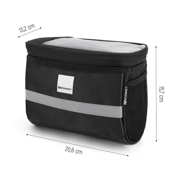 Torba rowerowa na kierownicę z etui na telefon 2 l czarny 2 1016468 3 torba rowerowa na kierownice z etui na t wozinsky hurtownia sklep