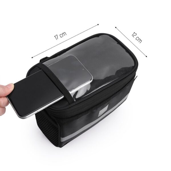 Torba rowerowa na kierownicę z etui na telefon 2 l czarny 3 1016468 4 torba rowerowa na kierownice z etui na t wozinsky hurtownia sklep