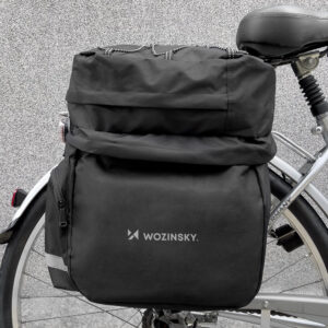 Pojemna torba rowerowa 60 l na bagażnik + osłona przeciwdeszczowa czarna 12 Pojemna torba rowerowa 60 l na bagażnik + osłona przeciwdeszczowa czarna - obrazek 2