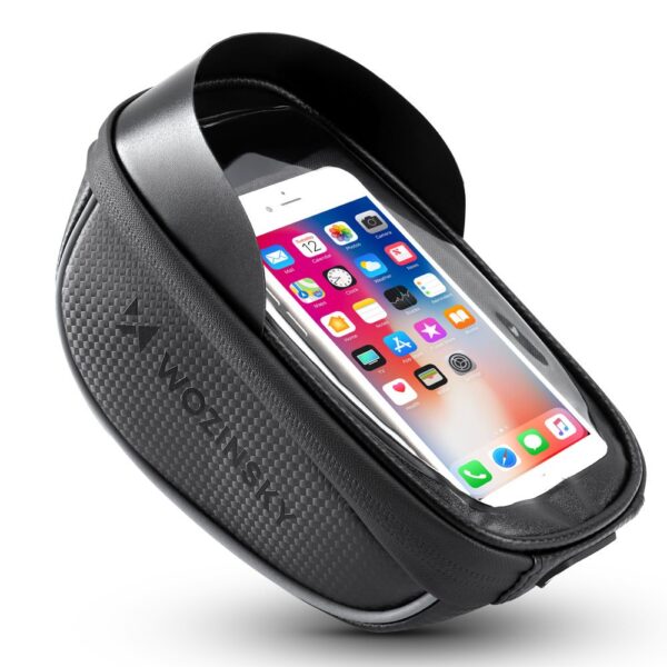 Torba rowerowa na kierownicę z etui na telefon 1 l czarna 1 1016472 2 torba rowerowa na kierownice z etui na t wozinsky hurtownia sklep