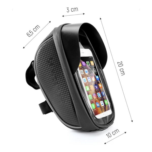 Torba rowerowa na kierownicę z etui na telefon 1 l czarna 2 1016472 3 torba rowerowa na kierownice z etui na t wozinsky hurtownia sklep