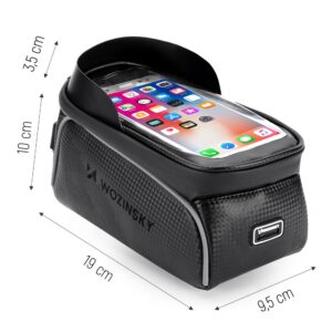 Torba rowerowa na ramę z etui na telefon 2 l czarna 14 Torba rowerowa na ramę z etui na telefon 2 l czarna - obrazek 4