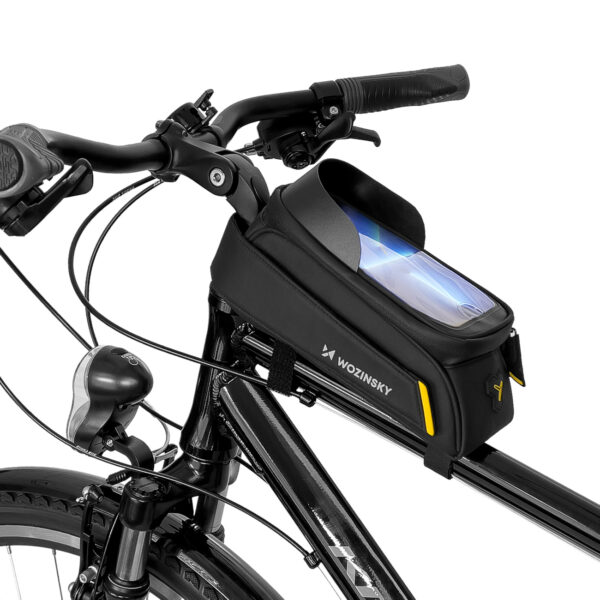 Torba rowerowa na ramę z etui na telefon 1l czarny 1 1016485 2 torba rowerowa na rame z etui na telefon wozinsky hurtownia sklep