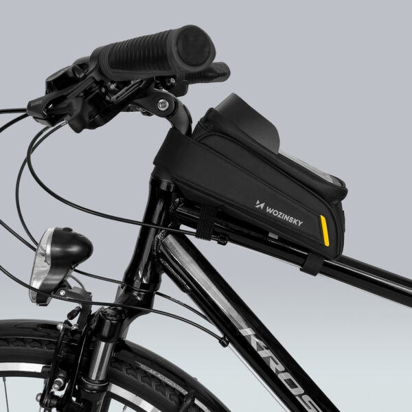 Torba rowerowa na ramę z etui na telefon 1l czarny 8 1016485 9 torba rowerowa na rame z etui na telefon wozinsky hurtownia sklep