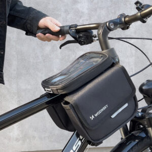 Torba rowerowa na ramę sakwa na rower wodoodporne etui na telefon 1.5l czarny 20 Torba rowerowa na ramę sakwa na rower wodoodporne etui na telefon 1.5l czarny - obrazek 10