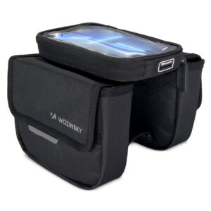 Torba rowerowa na ramę sakwa na rower wodoodporne etui na telefon 1.5l czarny 13 Torba rowerowa na ramę sakwa na rower wodoodporne etui na telefon 1.5l czarny - obrazek 3
