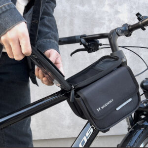 Torba rowerowa na ramę sakwa na rower wodoodporne etui na telefon 1.5l czarny 19 Torba rowerowa na ramę sakwa na rower wodoodporne etui na telefon 1.5l czarny - obrazek 9