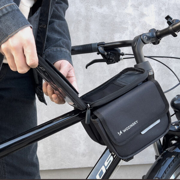 Torba rowerowa na ramę sakwa na rower wodoodporne etui na telefon 1.5l czarny 8 1016486 9 torba rowerowa na rame sakwa na rower wo wozinsky hurtownia sklep