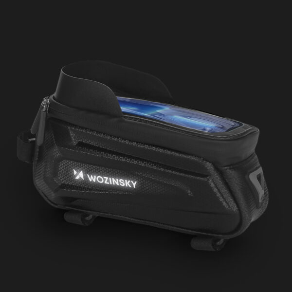 Torba rowerowa na ramę z etui na telefon 1.7 l czarna 6 1016488 7 torba rowerowa na rame z etui na telefon wozinsky hurtownia sklep