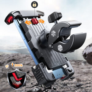 Metalowy pancerny uchwyt na rower do telefonu / na hulajnogę / na motocykl czarny 18 Metalowy pancerny uchwyt na rower do telefonu / na hulajnogę / na motocykl czarny - obrazek 8