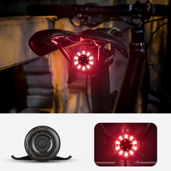Lampka rowerowa tylna LED z micro USB czerwone światło 5 trybów czarna 7 1016501 7 lampka rowerowa tylna led z micro usb cz wozinsky hurtownia sklep