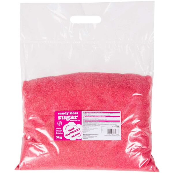 Kolorowy cukier do waty cukrowej czerwony o smaku malinowym 5kg 1 1016517 1