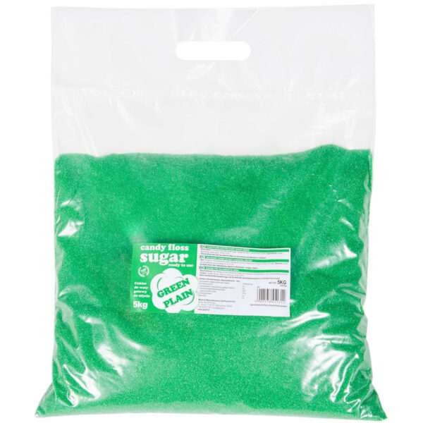 Kolorowy cukier do waty cukrowej zielony o smaku naturalnym 5kg 1 1016519 1