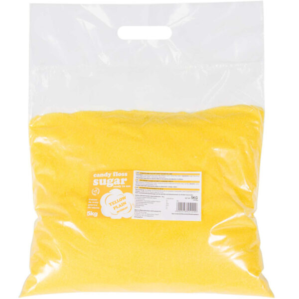 Kolorowy cukier do waty cukrowej żółty o smaku naturalnym 5kg 1 1016524 1