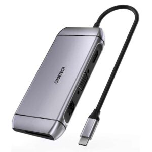 Wielofunkcyjny HUB USB czytnik kart SD i TF HDMI 4K VGA Full HD RJ45 9w1 szary 6 Wielofunkcyjny HUB USB czytnik kart SD i TF HDMI 4K VGA Full HD RJ45 9w1 szary - obrazek 1