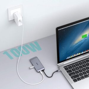 Wielofunkcyjny HUB USB czytnik kart SD i TF HDMI 4K VGA Full HD RJ45 9w1 szary 9 Wielofunkcyjny HUB USB czytnik kart SD i TF HDMI 4K VGA Full HD RJ45 9w1 szary - obrazek 4