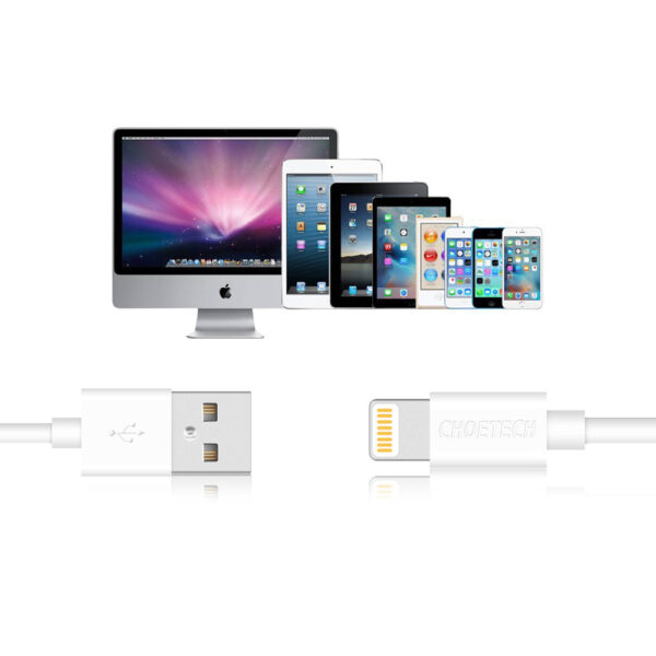 Kabel przewód MFI USB - Lightning 1.2m biały 3 1016563 4 kabel przewod mfi usb lightning 12m b choetech hurtownia sklep
