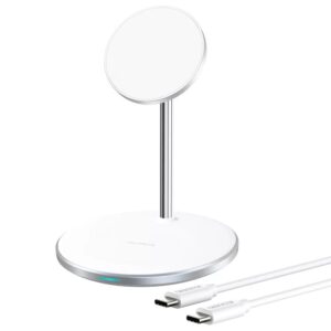 Ładowarka bezprzewodowa Qi 15W do iPhone i AirPods + uchwyt magnetyczny MagSafe srebrny 4 Ładowarka bezprzewodowa Qi 15W do iPhone i AirPods + uchwyt magnetyczny MagSafe srebrny - obrazek 1