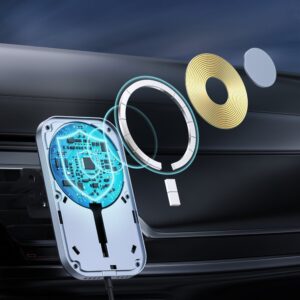 Samochodowy uchwyt magnetyczny + indukcyjna ładowarka Qi 15W czarny 15 Samochodowy uchwyt magnetyczny + indukcyjna ładowarka Qi 15W czarny - obrazek 5