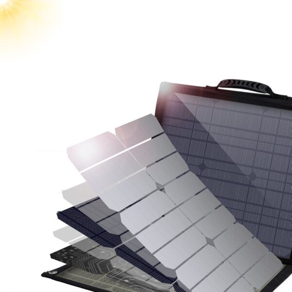 Duża ładowarka solarna 80W rozkładana DC USB C 2xUSB PD QC czarna 3 1016584 4 duza ladowarka solarna 80w rozkladana dc choetech hurtownia sklep