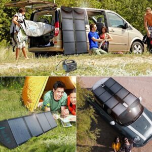 Duża ładowarka solarna 80W rozkładana DC USB C 2xUSB PD QC czarna 16 Duża ładowarka solarna 80W rozkładana DC USB C 2xUSB PD QC czarna - obrazek 7