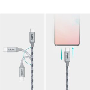 Kabel przewód USB Typ C - USB Typ C 5A 100W PowerDelivery 480Mbps 1.8 m szary 20 Kabel przewód USB Typ C - USB Typ C 5A 100W PowerDelivery 480Mbps 1.8 m szary - obrazek 10