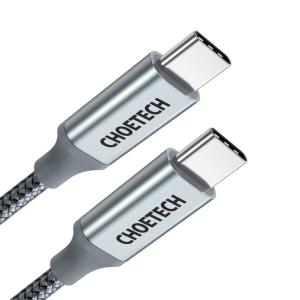 Kabel przewód USB Typ C - USB Typ C 5A 100W PowerDelivery 480Mbps 1.8 m szary 2 1016604 3 kabel przewod usb c usb c 5a 1 choetech hurtownia sklep