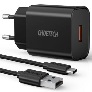Szybka ładowarka sieciowa QuickCharge 3.0 18W 3A + kabel USB 1m czarny 11 Szybka ładowarka sieciowa QuickCharge 3.0 18W 3A + kabel USB 1m czarny - obrazek 1